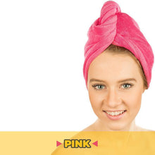 Load image into Gallery viewer, Rapid Hair Drying Microfiber Towel For Curly & All Hair Super Absorbent towel wrap with button